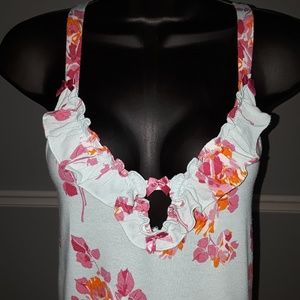 Betsey Johnson Sky Blue and Pink Floral Chemise